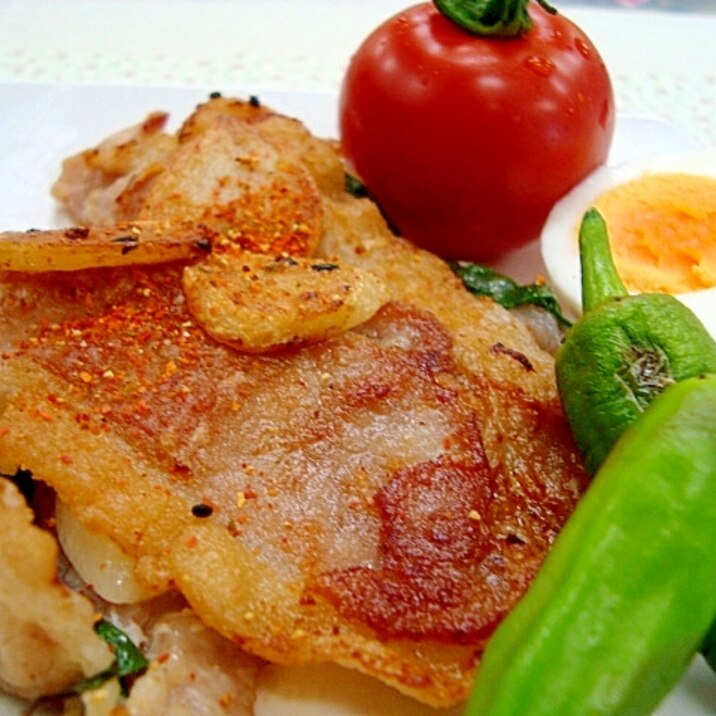豚肉のガッツリ★ にんにくはさみ焼き